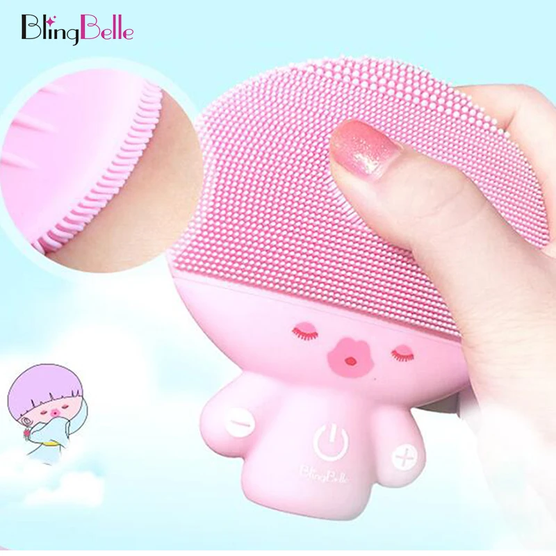 

BlingBelle Electric Facial Cleaner Brush For Washing Double Size Wireless Charge Skin Care Soft Silicone Facial Cleansing Brush