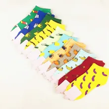 5 пар Новая мода милые женские короткие носки до лодыжки Хлопок фруктовый принт Chaussettes Femme Socken Женские повседневные Calcetines Mujer