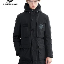 Пионерский лагерь, теплый длинный пуховик, Мужская брендовая одежда, зимний супер белый пуховик, мужской, высокое качество, много карманов, AYR801434