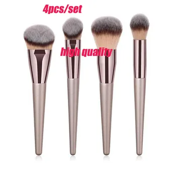 

4pc Pro Makeup Brush Set Powder Foundation Cosmetic Brushes Beauty Tools Kit Soft Synthetic Hair Wooden Handle For girl smooth