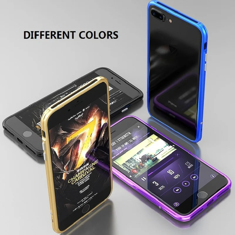 KANENG 5 цветов стильные защиты границы металла Алюминий противоударный мобильный телефон сумка Чехлы для Apple iPhone 7 Plus/8 8 плюс бампер
