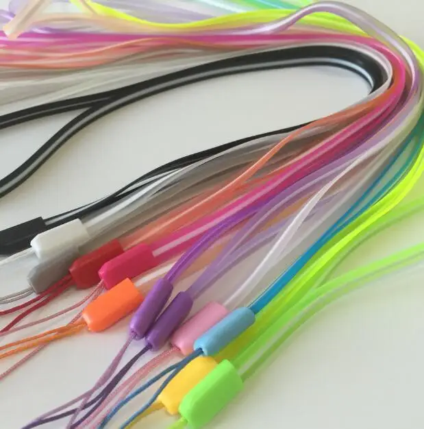 

43cm Double Colors Silicone Lanyard Neck Strap for keys ID Card Mobile Phone Straps MP5 MP3 MP4 U flash disk Strap