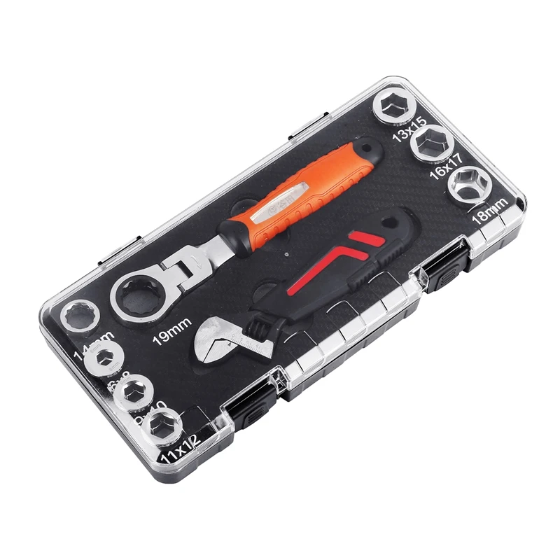 

14IN1 6.35-24mm Socket Adapter key socket Spanner for Car Repair Tool Multifunctional Activity Ratchet Torque Wrench Set