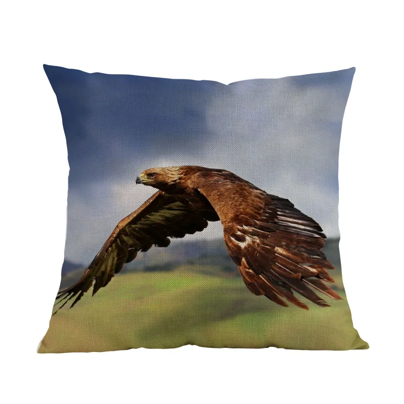 أصلع النسر الأبيض الذيل الصقر البومة الطيور رفع أجنحة رمي كيس وسادة المنزل كنبة مكتب الديكور غطاء الوسادة