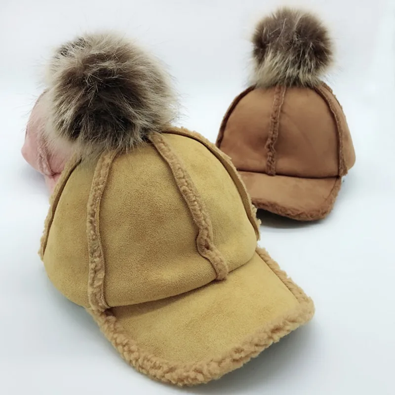 Autumn Winter Children Caps baby Woolen Soft Visor Baby Baseball Warm