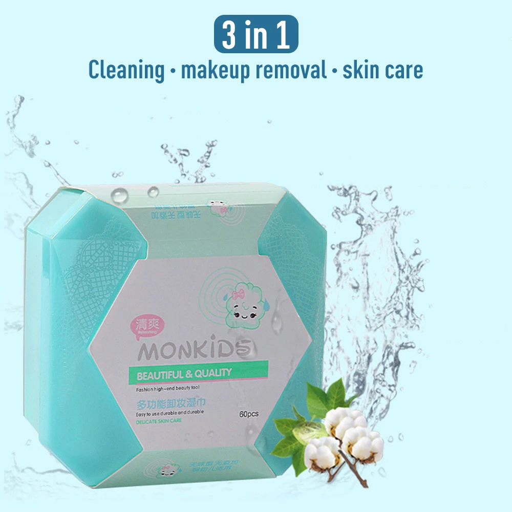 

60PCS Non-woven Fabric Makeup Removal Wet Towel Wipes Facial Cosmetic Deep Clean Skin Care Face Wash Pumping Paper Makeup Tools