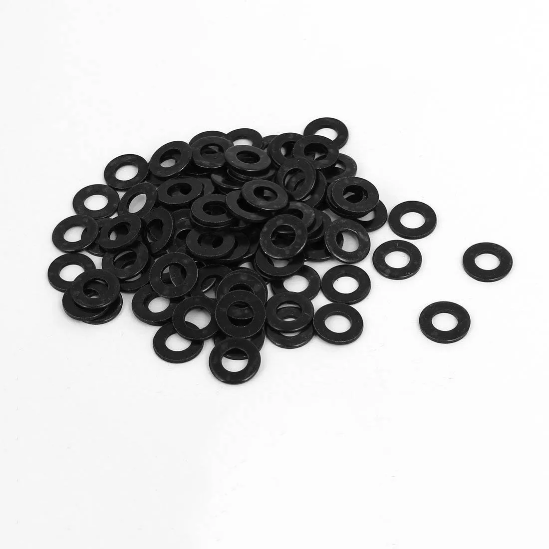 M5 x 10mm x 1mm Black Nylon Flat Washers Gaskets Spacers 100PCSin