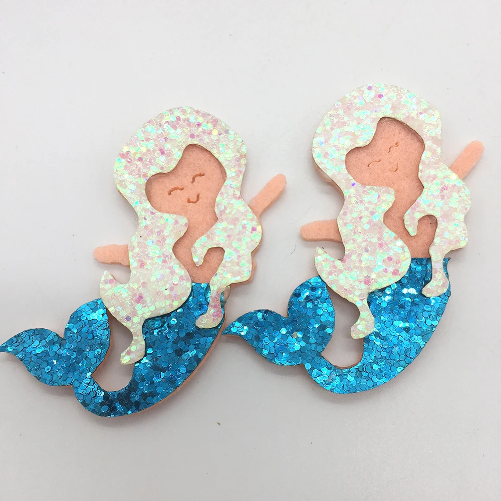 

david angie 60x40mm Fish Non Woven Glitter Patch DIY Hair Accessories,DIY Handmade Home Cloth Decoration Materials,10Yc5047
