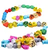 26pcs/lot wooden toys Cartoon Animals Fruit beads Stringing Threading Beads Game Education Toy for Baby Kids Children WYQ ► Photo 2/6
