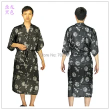 Мужской шелковый халат из вискозы, пижама, белье, ночная рубашка, кимоно, пижама, Китайская традиционная печать#3799