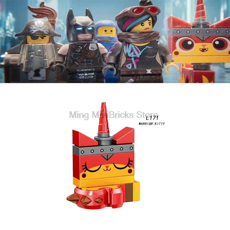 

2019 New Single sale The Legoings Movie 2 warrior kitty Unicorn Cat 3D animated film Figures DIY Model Kids building blocks toy