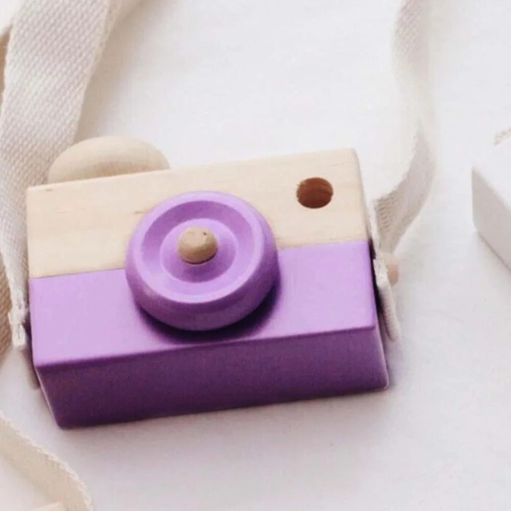 Милая Мини деревянная камера игрушка детская игрушка из мультика детская креативная камера с ремнем для шеи фотография Реквизит Украшение детский игровой дом инструмент