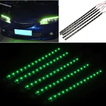 5pcs Car Styling auto waterproof flexible LED Strip Ribbon Decor Light 30cm SMD 3528 15 LED daytime running light 3 Color