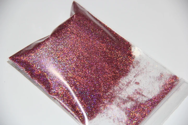 0,1 мм Размер 004 персиково-розовый голографический ультра-тонкий блеск пыли ультра тонкий 1/256, свободный блеск, УФ гель для ногтей блестки, пигмент
