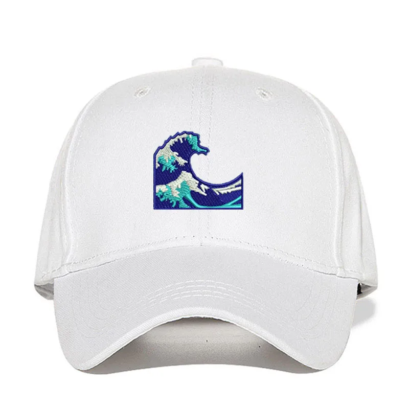 كاب موجة الرموز التعبيرية قبعة بيسبول المطرزة موجة أبي قبعة البحر عاشق قبعة للشاطئ الانظار منحني بيل قبعة الشمس للجنسين القبعات