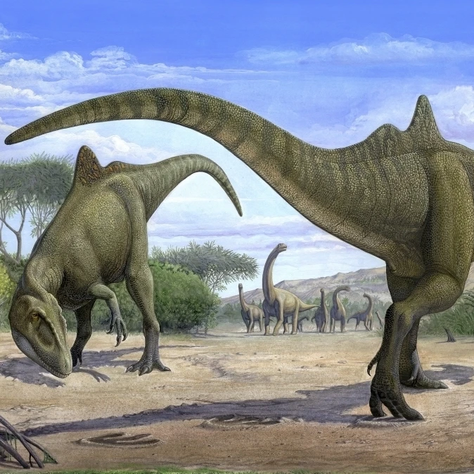 The wedding ceremony between two Concatenator corcovatus dinosaurs Poster Print (17 x 11)