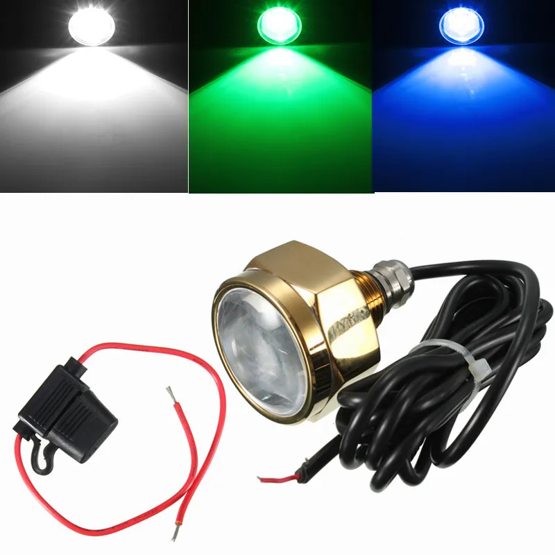 

Mising 27W 9 LED Boat Drain Plug Light IP68 Waterproof Rate Blue Brightest 1800 Lumens Underwater Boat Lamp