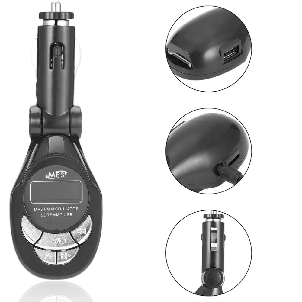 4 в 1 ЖК Автомобильный MP3 плеер беспроводной FM-трансмиттер модулятор с USB CD MMC дистанционный комплект черный Прямая поставка Горячая Распродажа - изображение