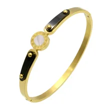Pear With Roman Numerals Bracelet Punk Screw Bracelet For Female Pulseira Gold Plated Stainless Steel Brand Love Bangle Jewelry