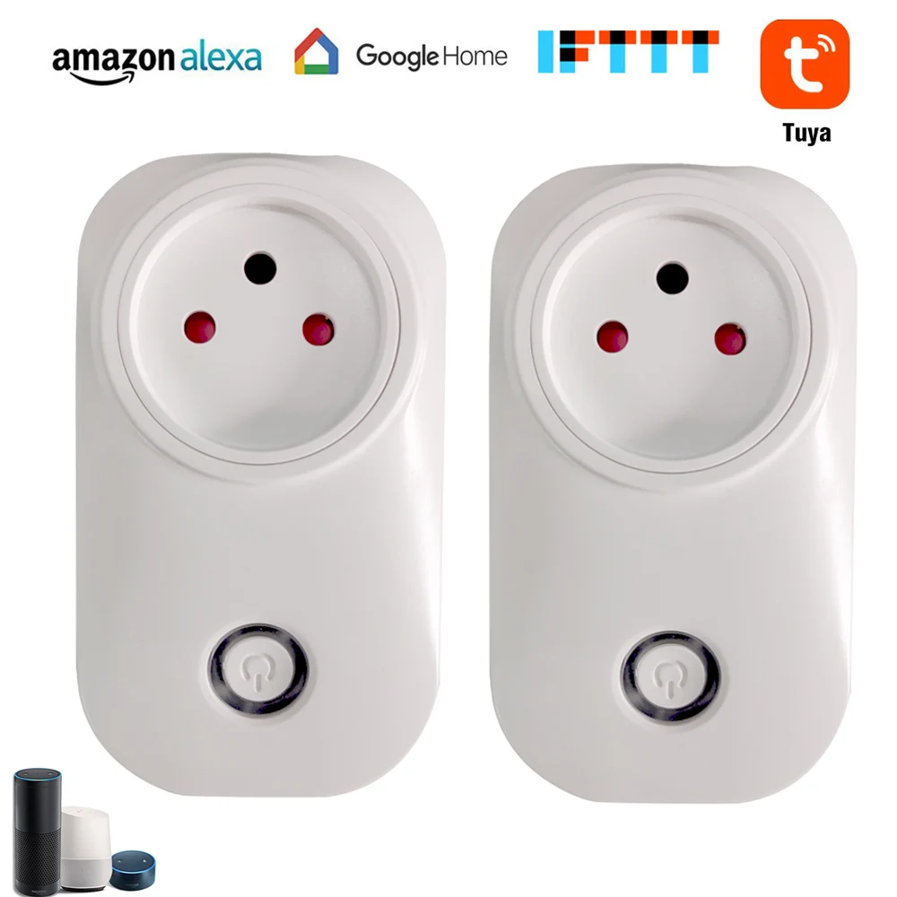 

Israel EU Smart Socket 10A with Power Monitoring WiFi Timer Smart Plug Voice Remote Control Work with Alexa Google Home Tuya