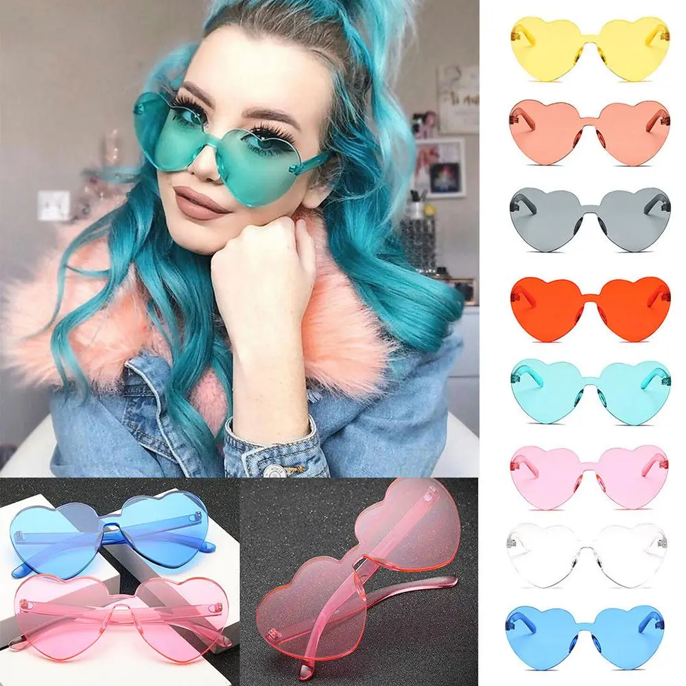 Love Heart Sunglasses Oversized Womens Fashion Eyewear