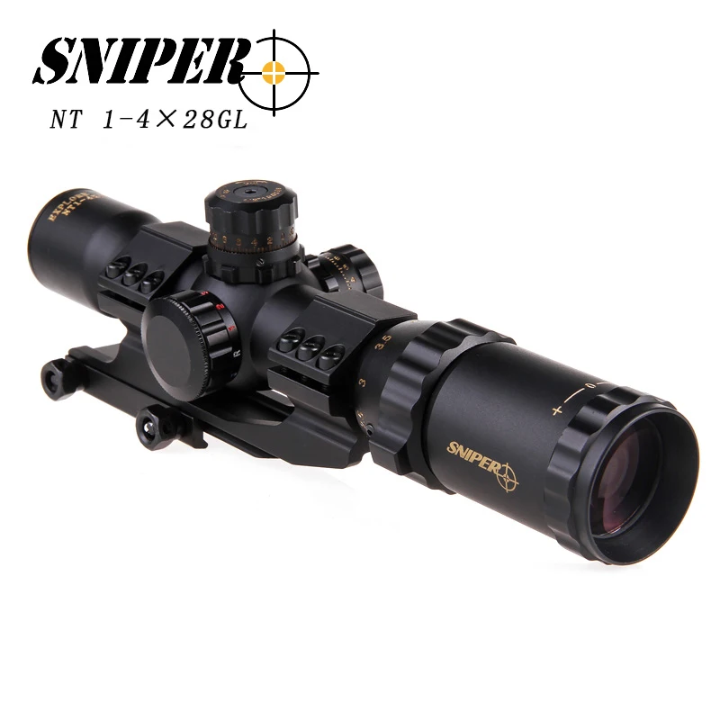 

SNIPER NT1-4Ч28GL Hunting Riflescopes Adjustable Red Hunting Light Tactical Scope Reticle Optical Rifle Scope Fast Focus