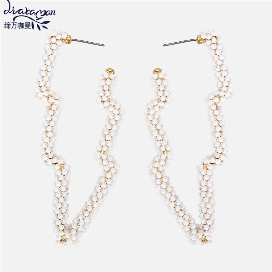 

Dvacaman Lightning Earrings for Women Boho Handmade Beads Drop Earrings Large Statement Earrings Party Jewelry Wholesale Bijoux