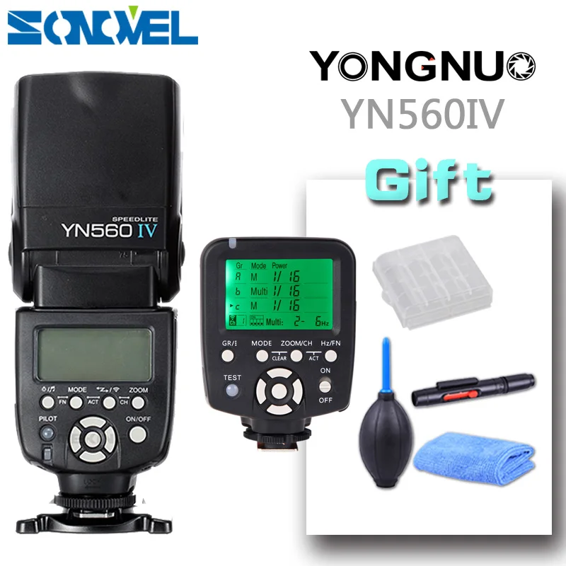 

Yongnuo YN560 IV YN560IV Wireless Control Flash Speedlite for Canon Nikon Digital SLR Camera With Yongnuo 560tx flash trigger