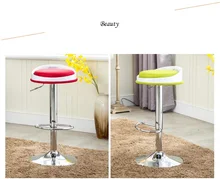 Christmas New year bar chair orange green color stool cafe room lifting rotation chair stool free