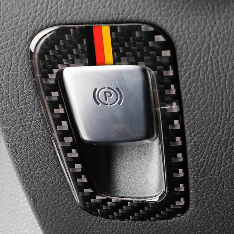 

Carbon Fiber P Button Electronic Hand Brake Button Cover Trim Frame Sticker Accessories For Mercedes Benz C Class W205 C200 GLC