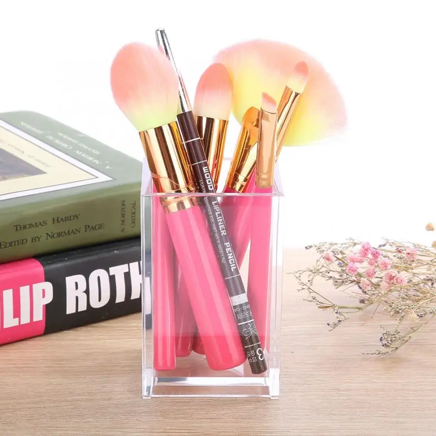 

Remote Control Holder Jewelery Box Transparent Acrylic Makeup Brush Holder Nail Pen Storage Organizer Case Acrylic Box
