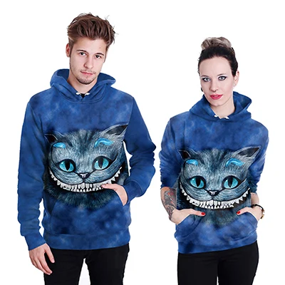 [You're My Secret] Новая мода sudaderas mujer Wonderland Алиса мультфильм кошка 3d печати женские повседневные толстовки с капюшоном толстовки - Цвет: B101016