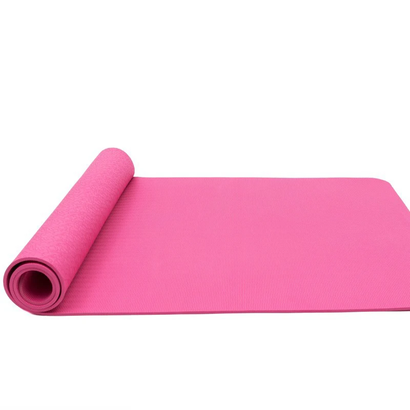 Качественный Экологически нетоксичный Коврик для йоги из ТПЭ толщиной 6 мм, очень длинный, шириной 183-61/80 см, нескользящий, подходит для студии йоги - Цвет: rose pink - 80cm