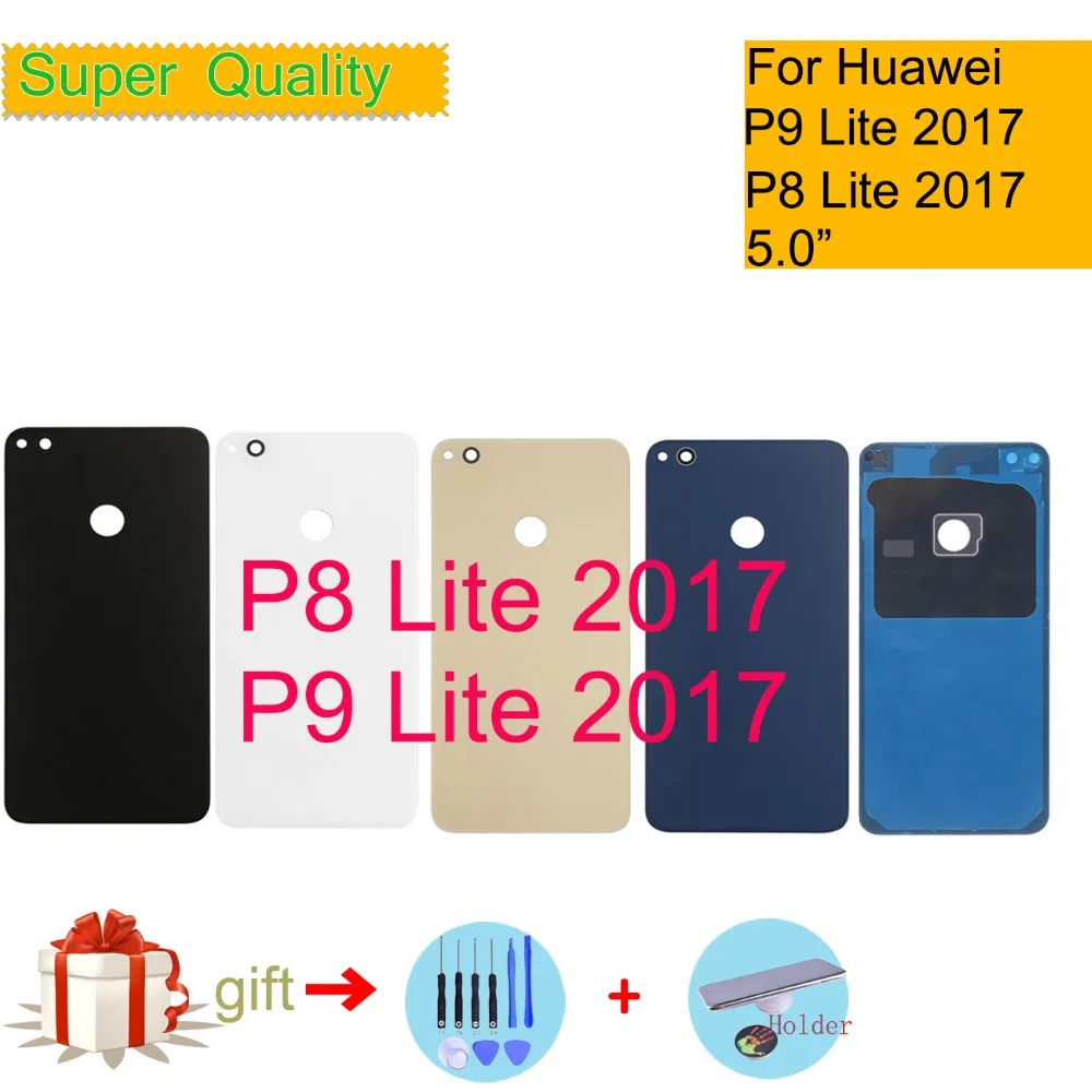 Оригинал для Huawei P9 Lite 2017 P8 PRA-LA1 PRA-LX1 корпус батарейный отсек Задняя стеклянная