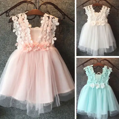 Пышное платье принцессы с фатиновой юбкой на свадьбу для маленьких девочек однотонное летнее платье на день рождения из хлопка для девочек