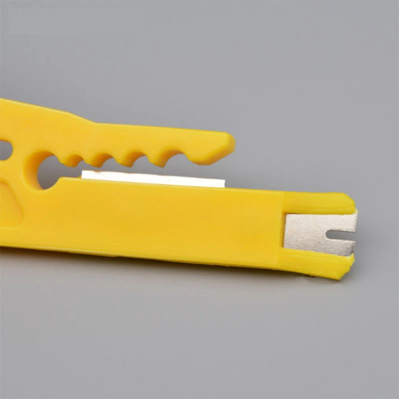 KALAIDUN  Stripping Clamp Crimping Pliers Portable Simple Utility Wire Stripper Telephone Line Network Cable CutterYellow Knife1