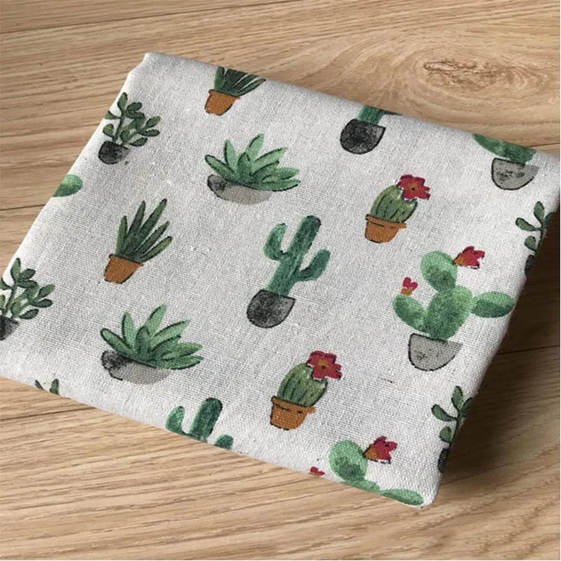 Кактус холст льняная ткань фон шторы кружевные планки DIY сумка скатерти подушки