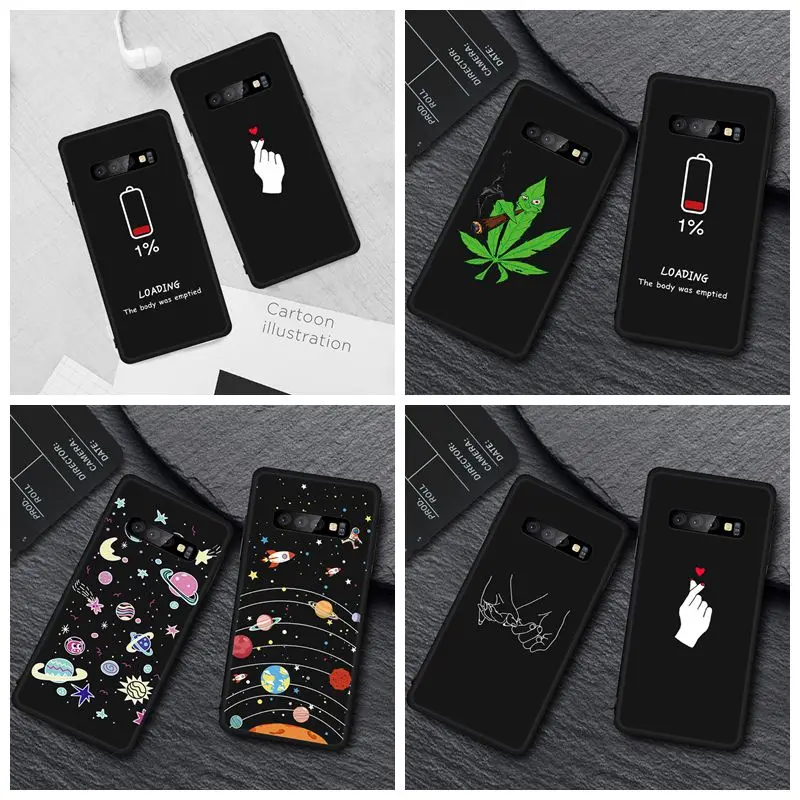 

Black Matte Silicon Pattern Case For Samsung Galaxy A7 2018 A5 2017 S10 Lite S9 S8 Plus Note 9 A8 A6 J6 J4 Plus 2018 Phone Cover