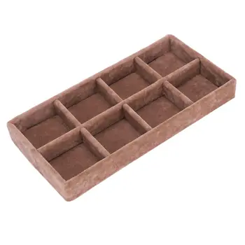 

8 Grid Velvet Jewelry Ring Earrings Display Box Tray Holder Storage Showcase Organizer