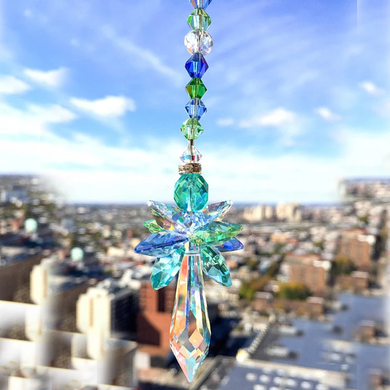 1PCS Crystal Glass Angel Prisms Pendant Hanging Guardian Angel