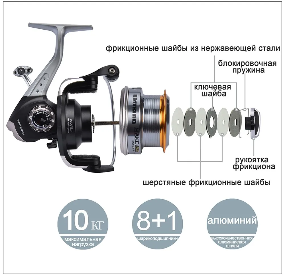 Купить kastking мако спиннинговых катушек 2500 3500 серии лучший ...