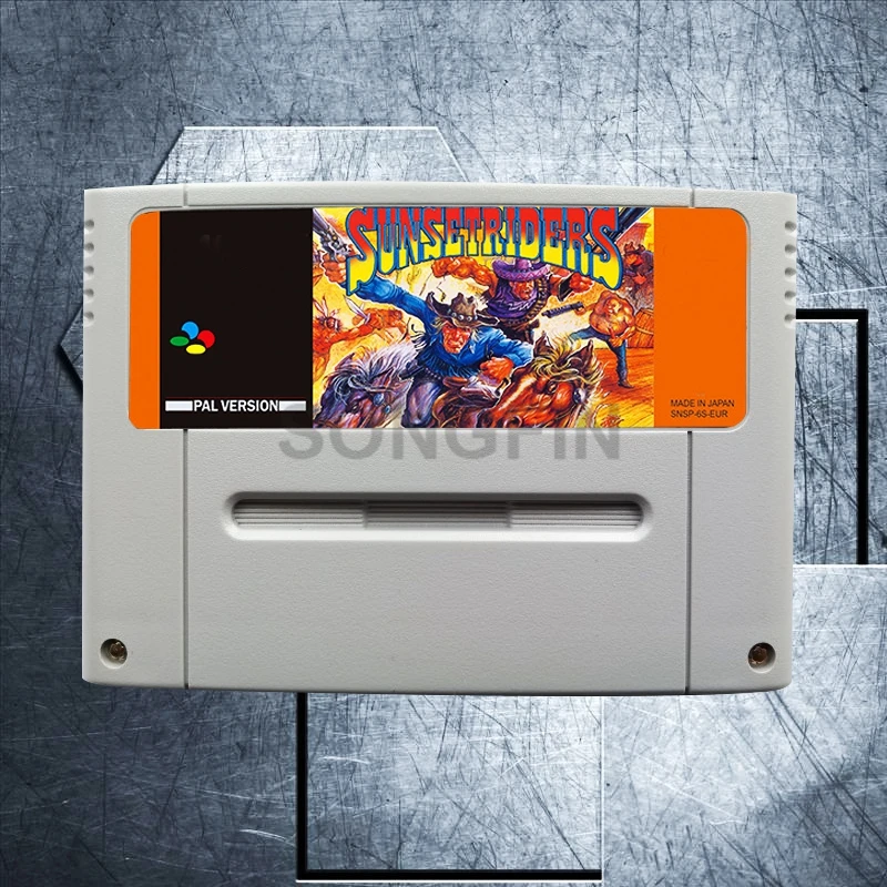 

Sunset Riders 16 Bit Big Gray Game Cartridge for PAL/EUR Version Game Console