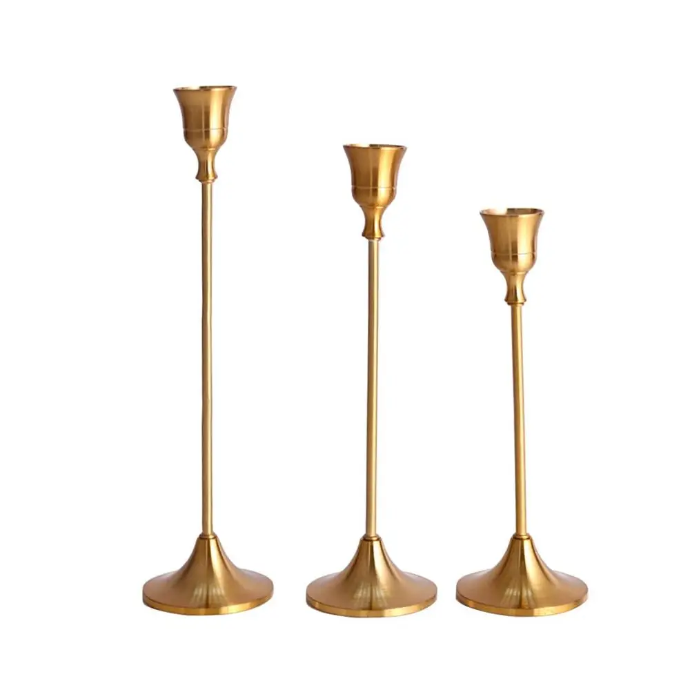 MetalCandleHoldersNordicStyleGoldCandleStandFashionWeddingBar