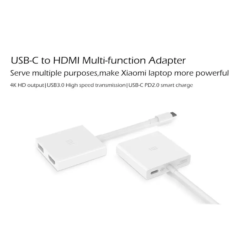 Xiao mi USB-C-HD mi многофункциональный конвертер адаптер 4K 1080P HDTV USB 3,0 PD2.0 смарт-зарядка для Macbook mi ноутбука ПК