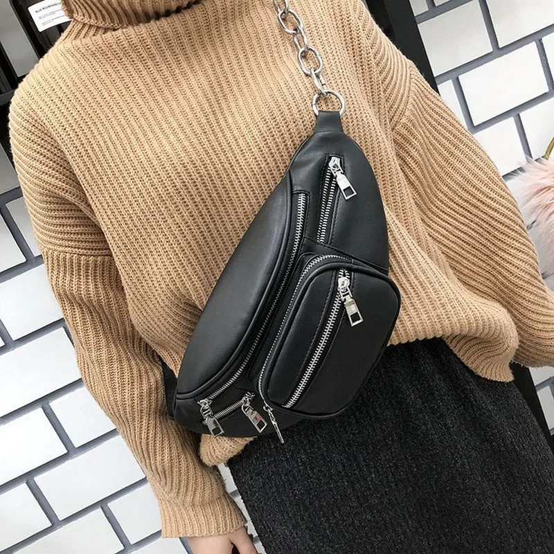 

Women Waist Bag Multifunction Woman Waist Pack Girls Leather Phone Chest Bags Small Belt Bag Cool Fanny Packs Men Hiphop Waist