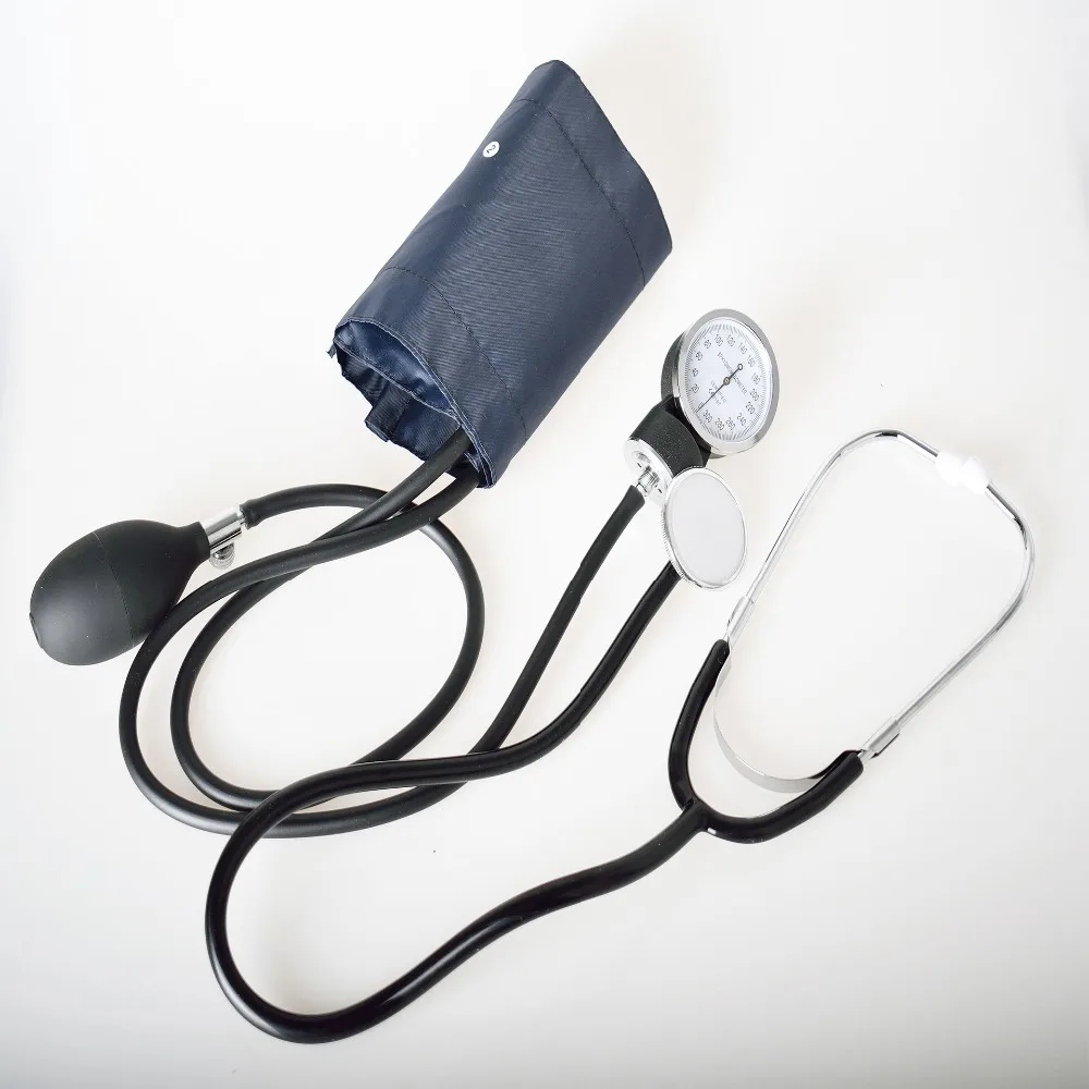 

Blood Pressure Aneroid Sphygmomanometer Cuff Kit Upper Arm Blood Pressure Stethoscope With Zipper Bag for Adult health care