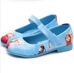 Новые Детские Обувь для девочек Анна Принцесса Обувь кожаная для девочек Эльза Повседневное прогулки Обувь мультфильм плоской девушка