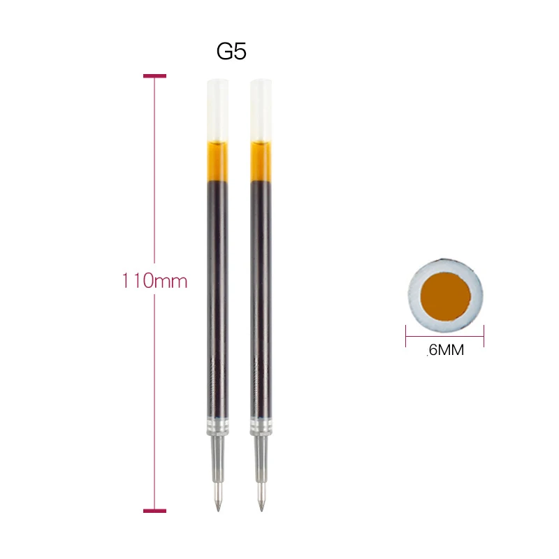 6 шт./партия G& M G-5 пресс-Заправка для гелевой ручки 0,5 мм синие/черные/темно-синие и красные чернила для студенческих канцелярских принадлежностей