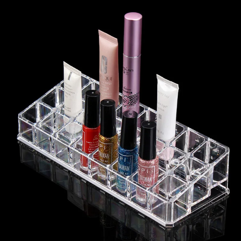 Transparent Acrylic Lip Gloss Lipstick Holder Makeup Organizer with 24