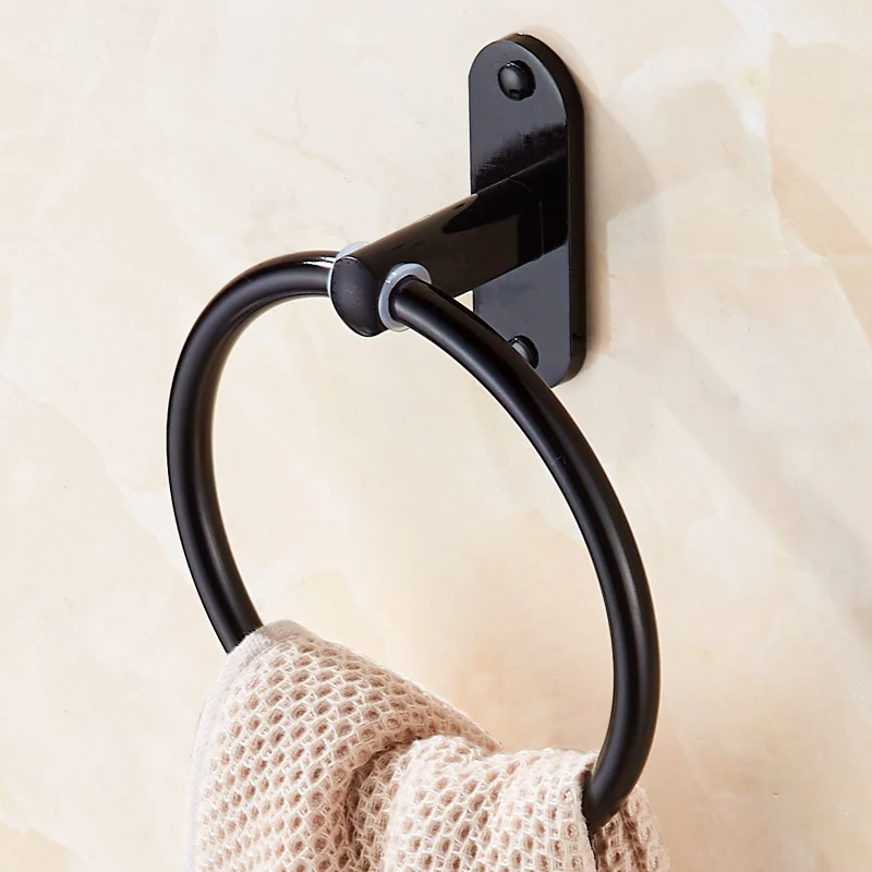 Towel Rings black Towel ring towel rack European toilet circular towel